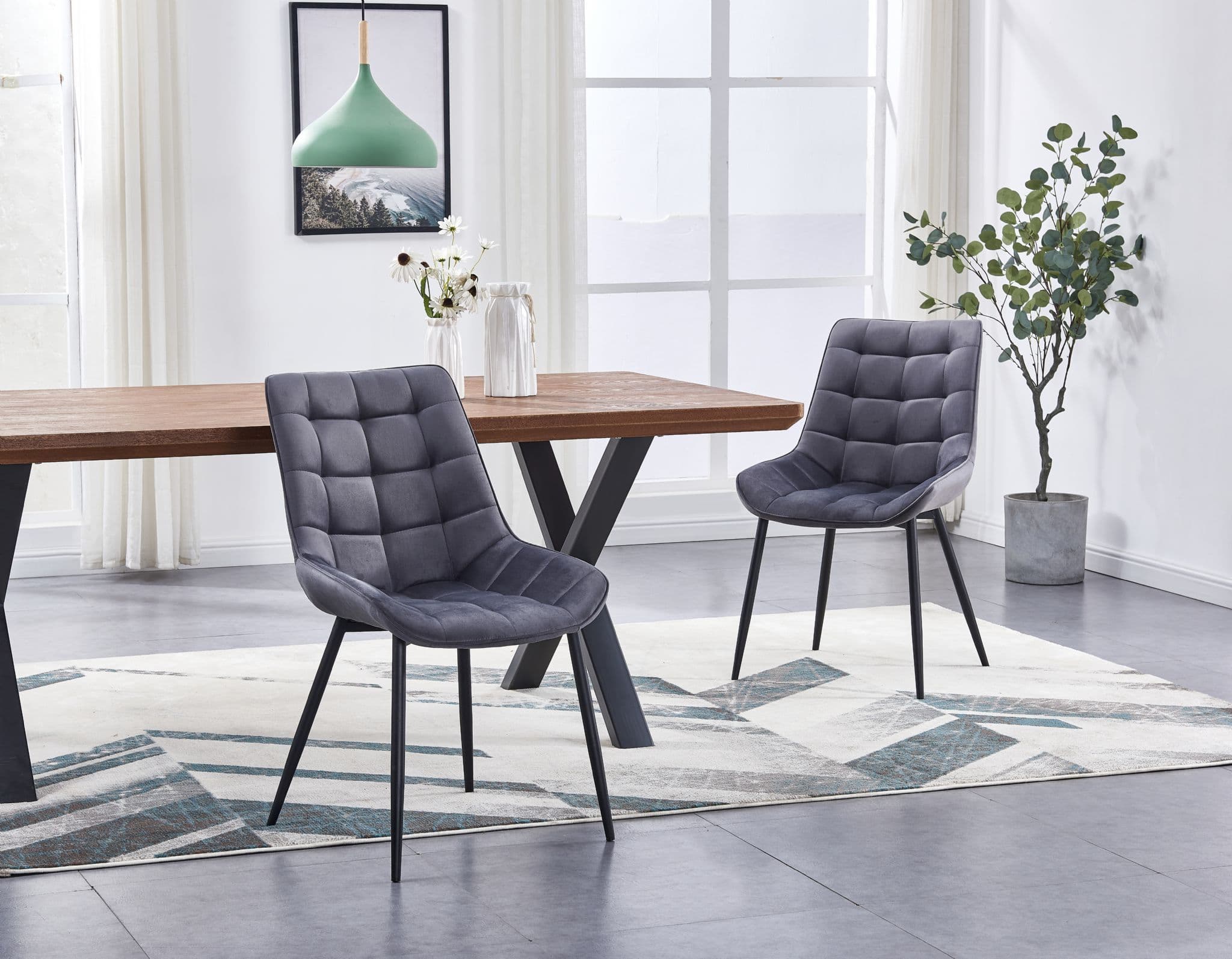 X2 Westfield Black Velvet Dining Chair - Image 16