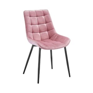 X2 Westfield Black Velvet Dining Chair - Pink, X2