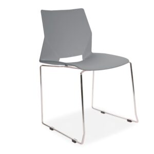 X4 Square Stackable Plastic Dining Chairs - Grey, X4