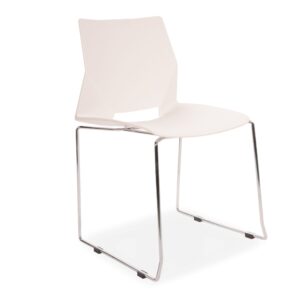 X4 Square Stackable Plastic Dining Chairs - White, X4