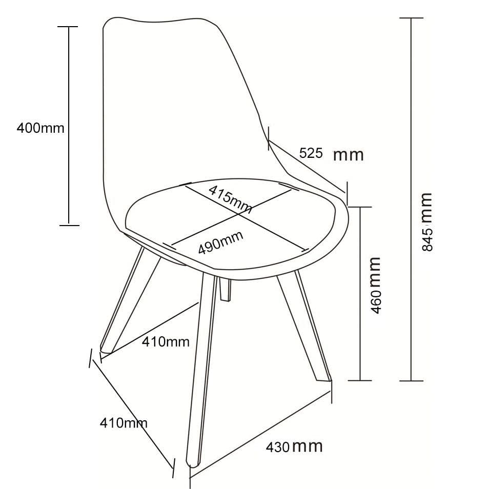X4 Ecn Black Tulip Style Dining Chair (Premium) - Image 8