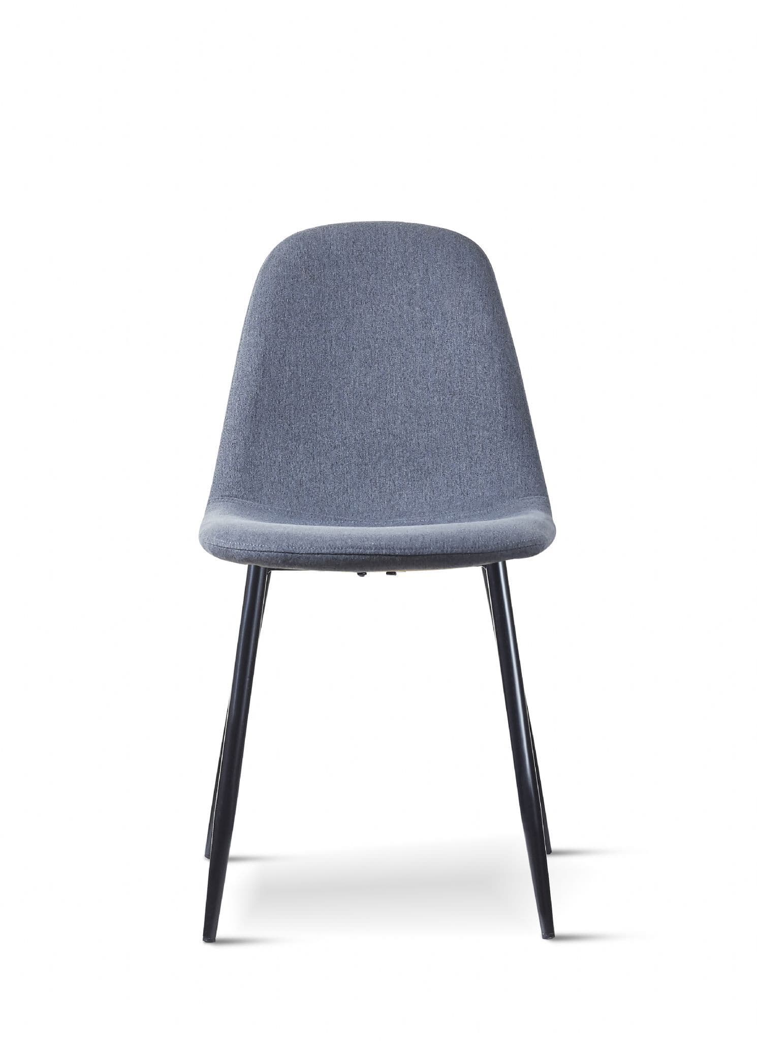 X4 Edin Dining Chair With Black Metal Legs - Dark Grey - Image 2