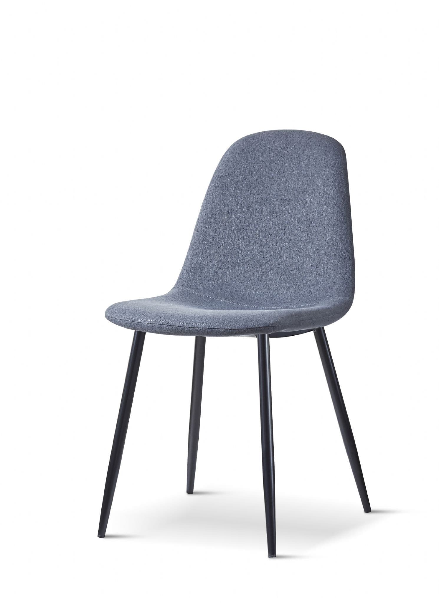 X4 Edin Dining Chair With Black Metal Legs - Dark Grey - Image 3