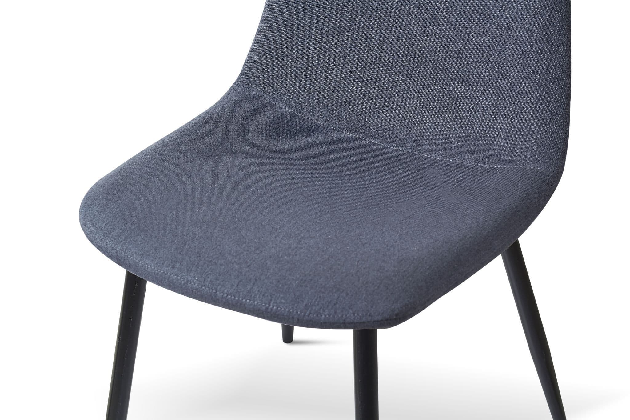X4 Edin Dining Chair With Black Metal Legs - Dark Grey - Image 4