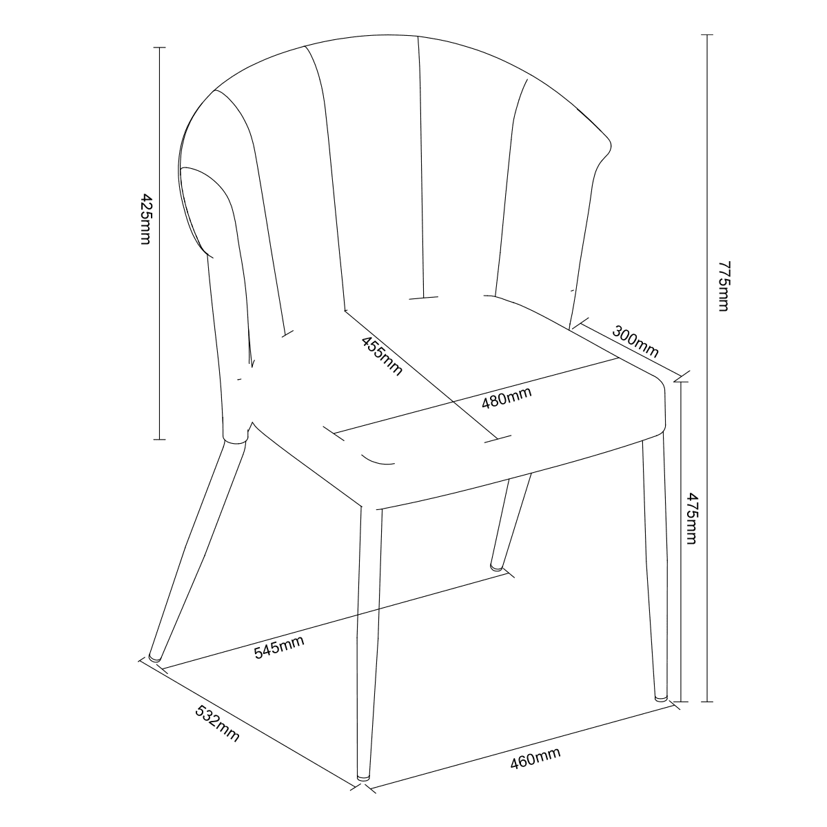X4 Mason Deep Grey Fabric Dining Chair - Image 13