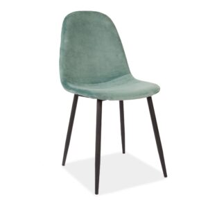 X4 Mmilo Upholstered Eiffel Dining Chair Black Legs - Green