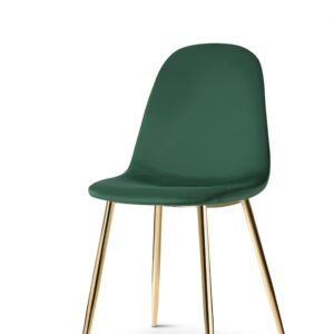 X4 Mmilo Upholstered Eiffel Dining Chair Gold Legs - Navy Blue