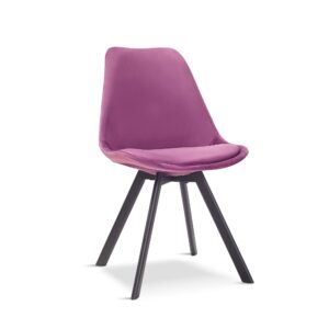 X1 Mmilo Velvet Tulip Style Dining Chair - Purple - X4, 4