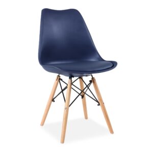X4 Tulip Eiffel Dining Chairs - Deep Blue, X4