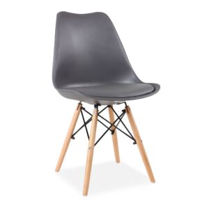 X4 Tulip Eiffel Dining Chairs - Deep Grey, X4