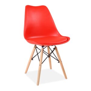 X4 Tulip Eiffel Dining Chairs - Red, X4