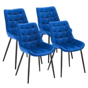 X2 Westfield Black Velvet Dining Chair - Blue, X4
