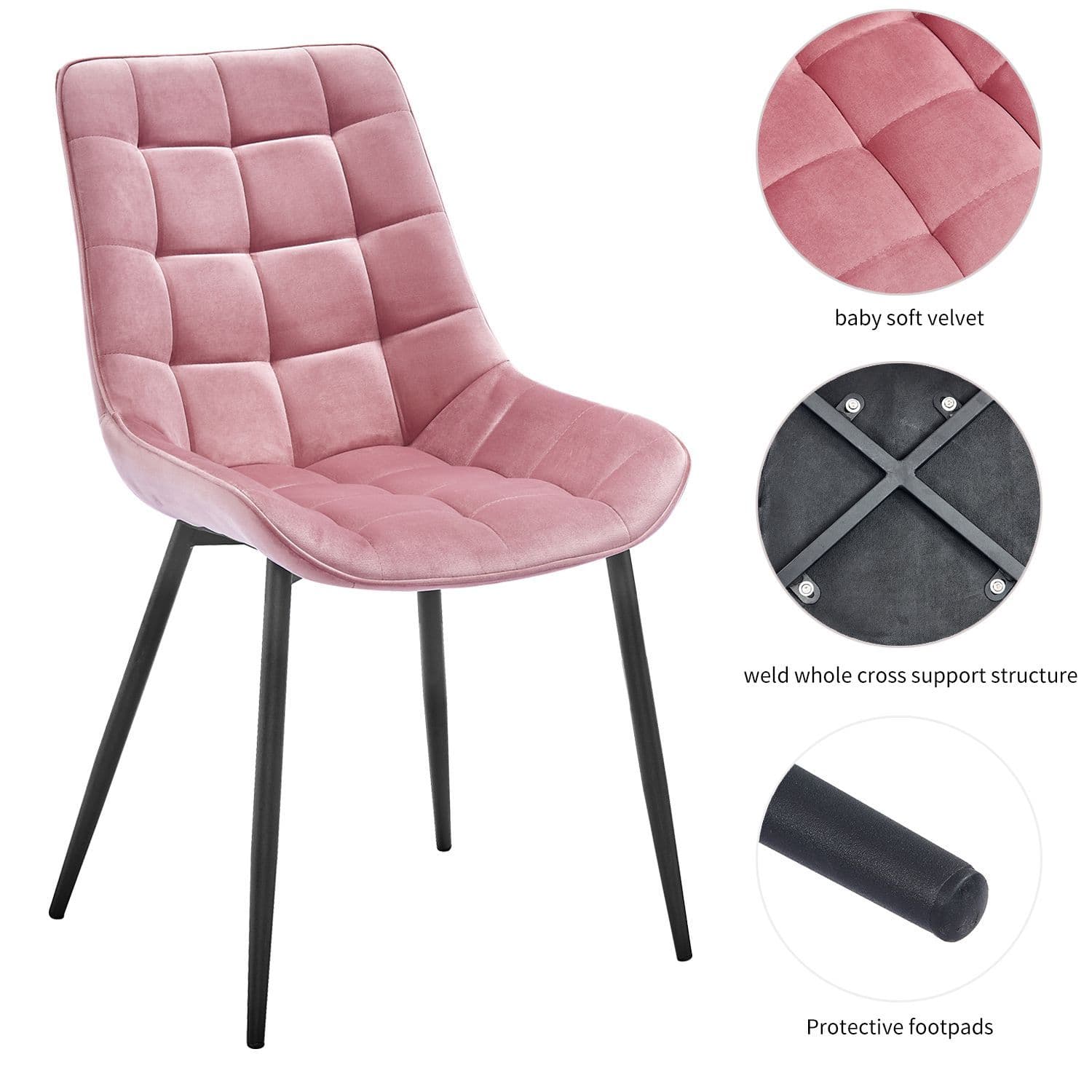 X2 Westfield Black Velvet Dining Chair - Image 27