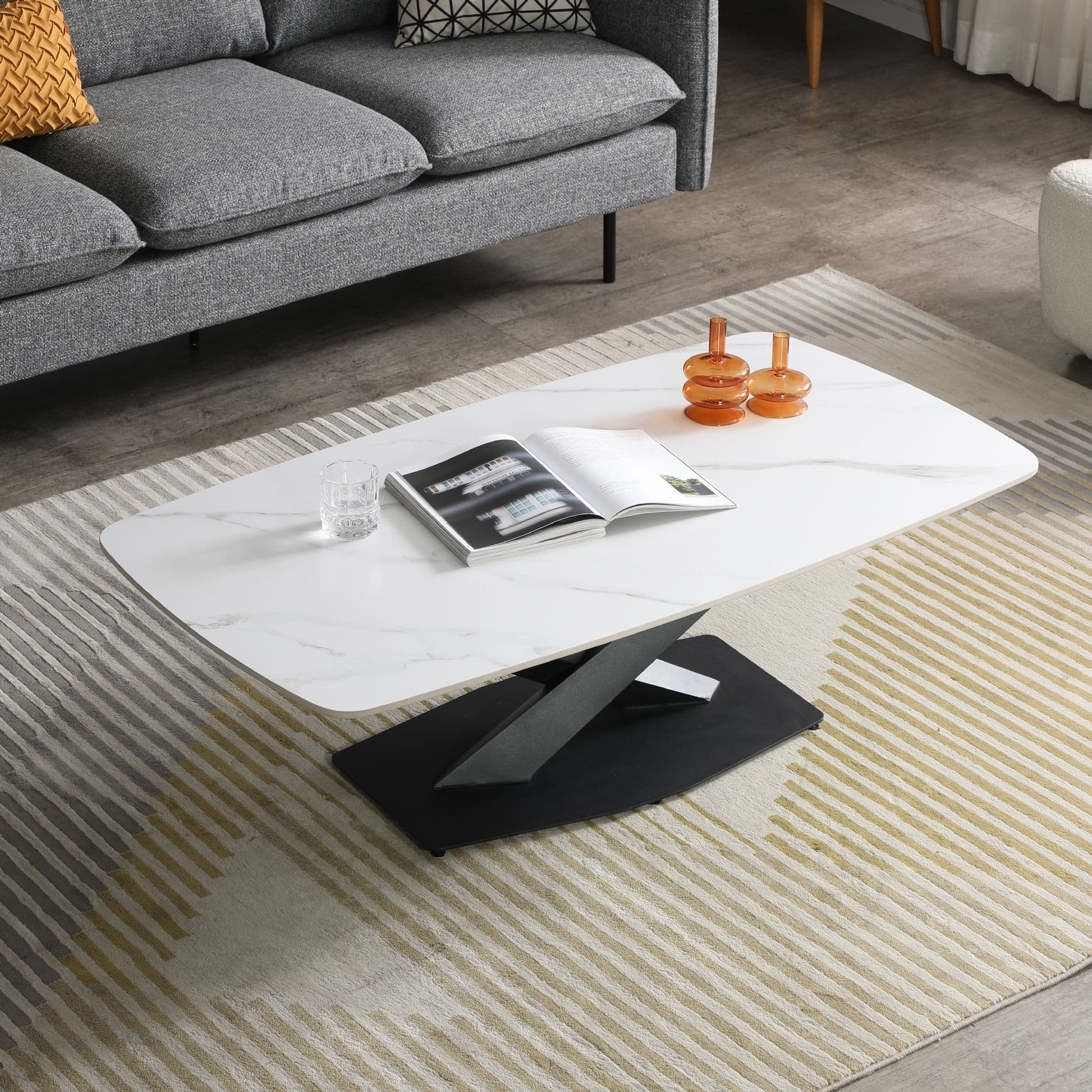 Zion White Sintered Stone Coffee Table - Image 4