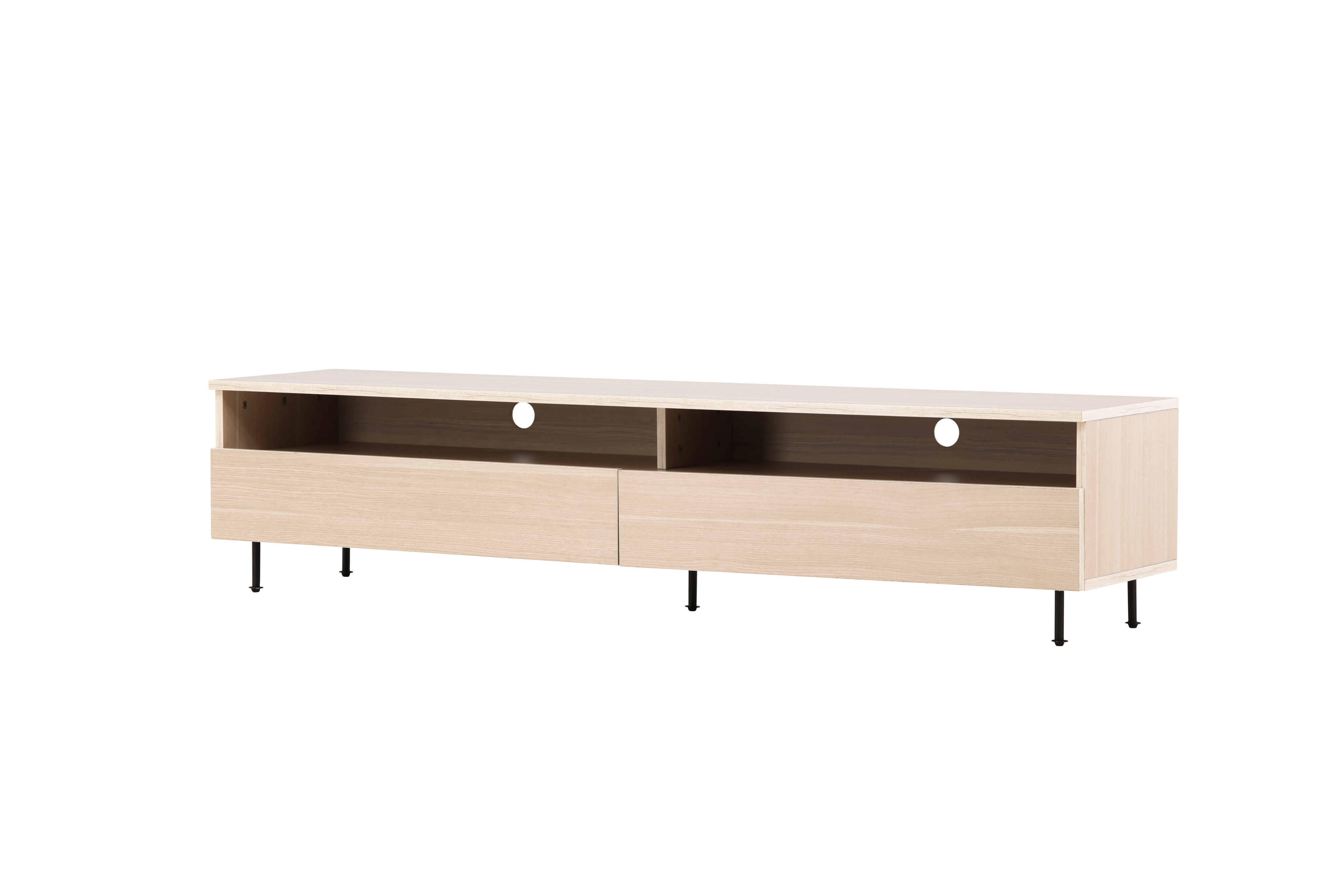 Navarra Tv Bench - Matte Black / Whitewash