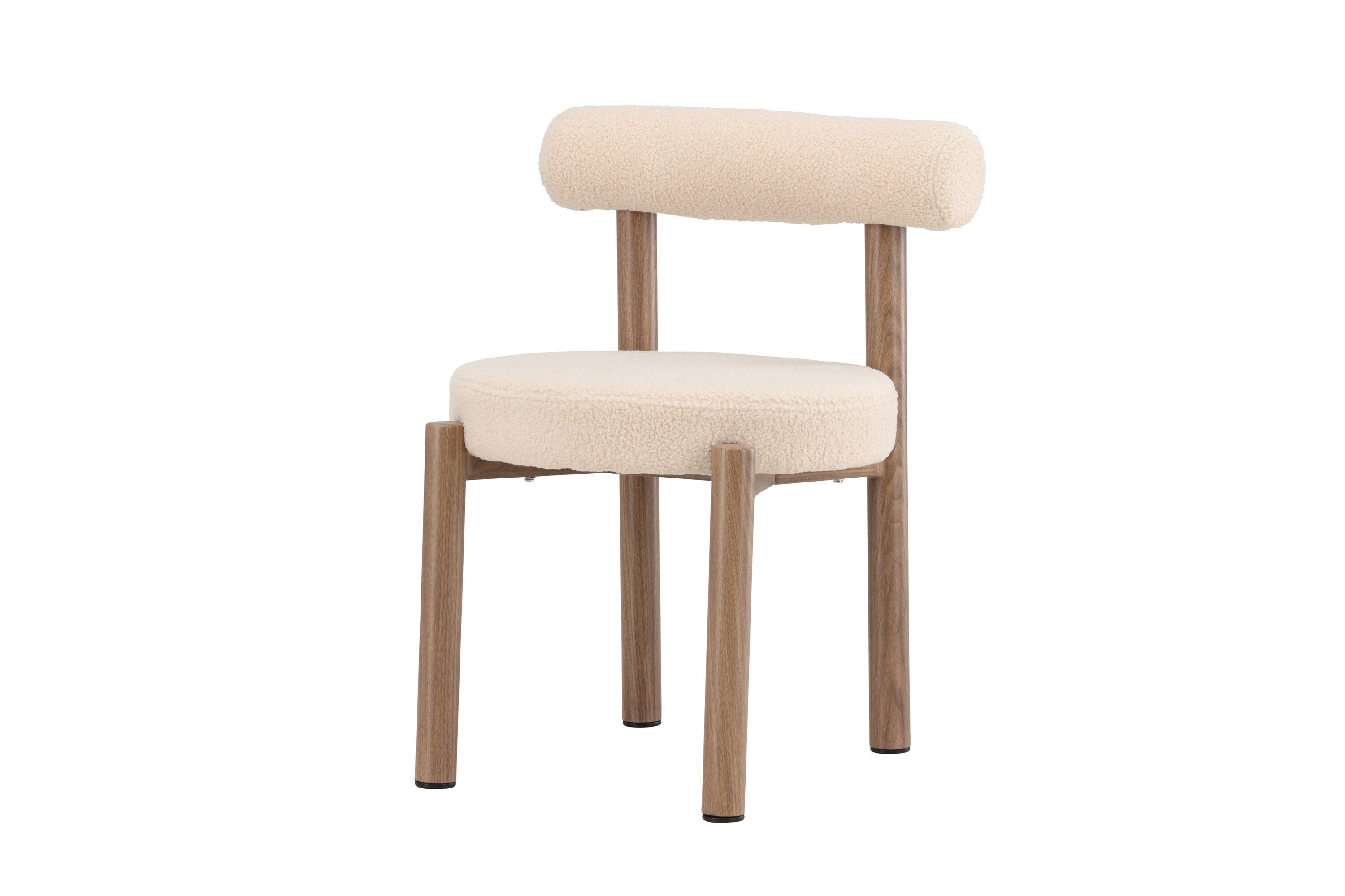 Tillo Dining Chair 2-Pack - Steel With Woodlook 3D Paper / White Boucle