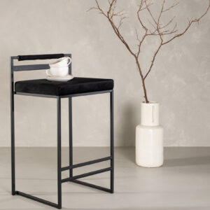 Opelika Bar Chair 2-Pack - Black / Black Velvet