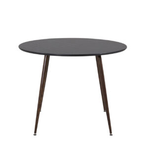 Plaza Round Table 100 Cm - Walnut Top - Walnut Legs - Black