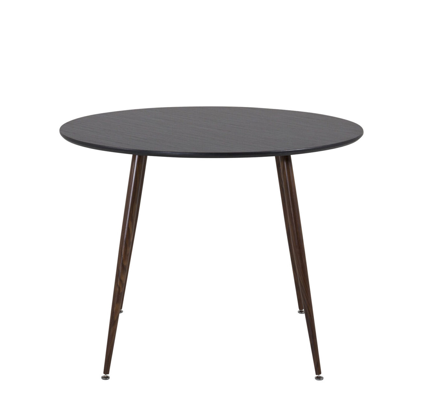 Plaza Round Table 100 Cm - Walnut Top - Walnut Legs - Black