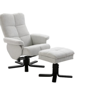 Sven Recliner With Ottoman - Grey Fabric