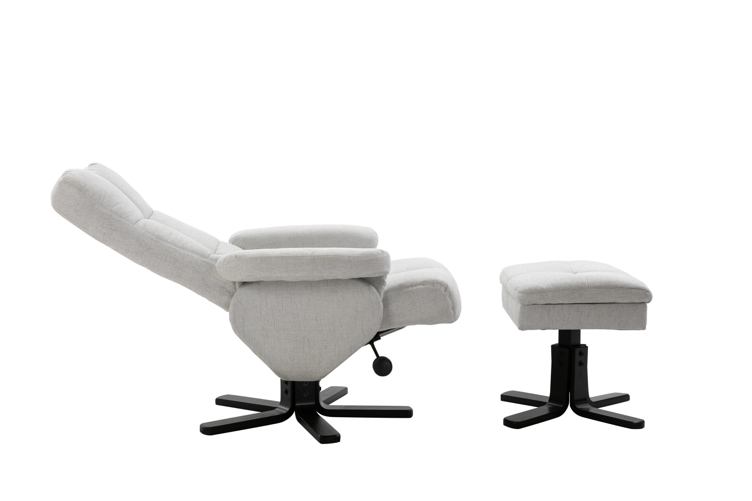 Sven Recliner With Ottoman - Grey Fabric - Image 2