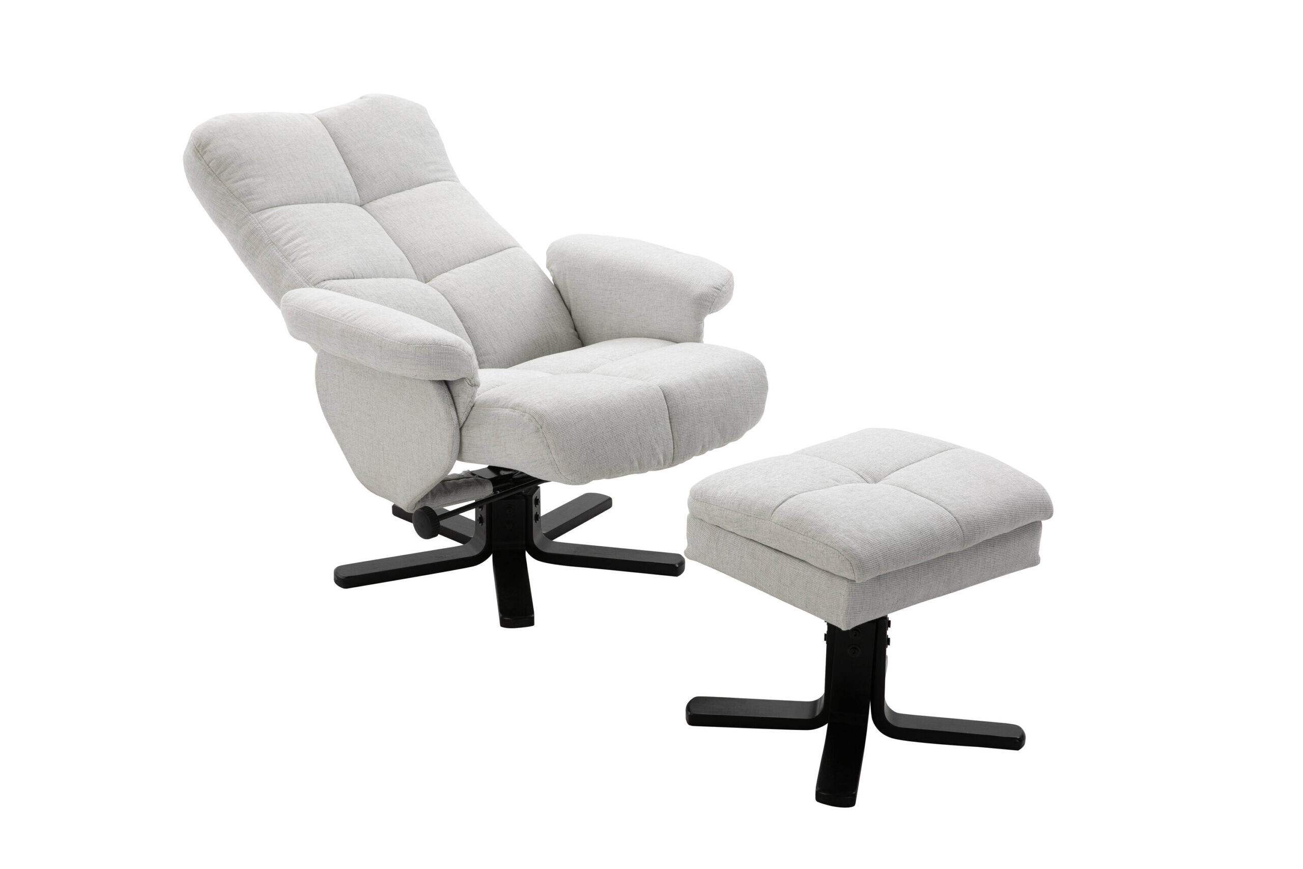 Sven Recliner With Ottoman - Grey Fabric - Image 3