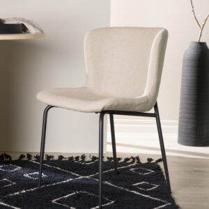 Modesto Dining Chair 2-Pack - Black / Beige Boucle