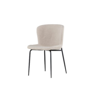 Modesto Dining Chair 2-Pack - Black / Beige Boucle