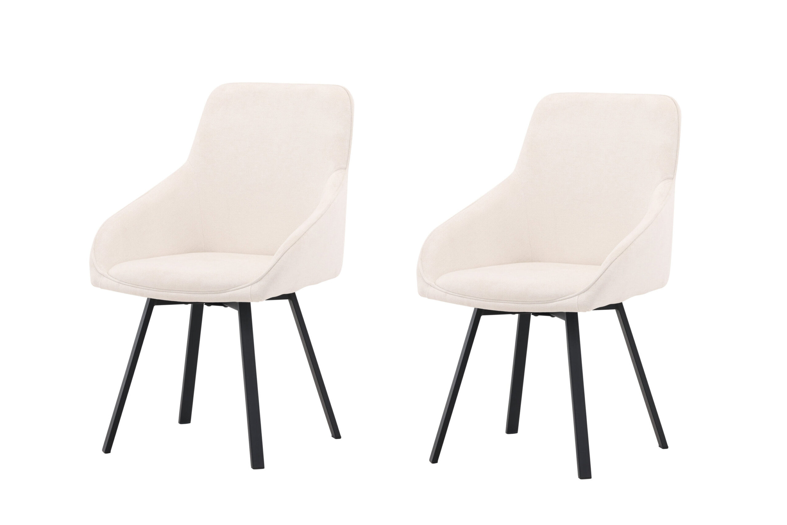 Rosie Swivel Chair 2-Pack - Black / Beige Fabric - Image 2