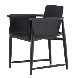 Bjare Armchair 60x61x78 Cm - Metal Frame / Black Pu