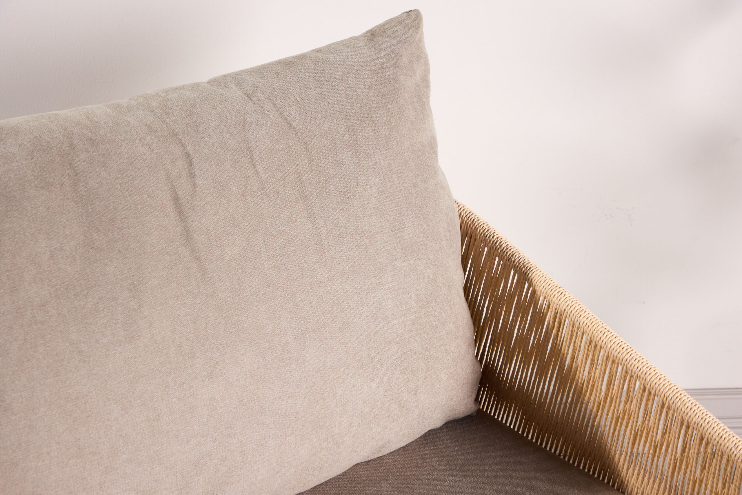 Louie Lounge Chair - Beige Steel Frame / Rope Beige Linen Fabric - Image 13