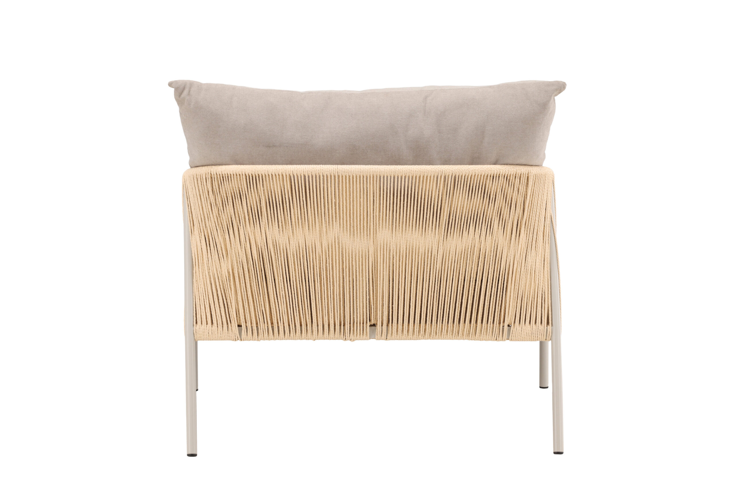 Louie Lounge Chair - Beige Steel Frame / Rope Beige Linen Fabric - Image 7