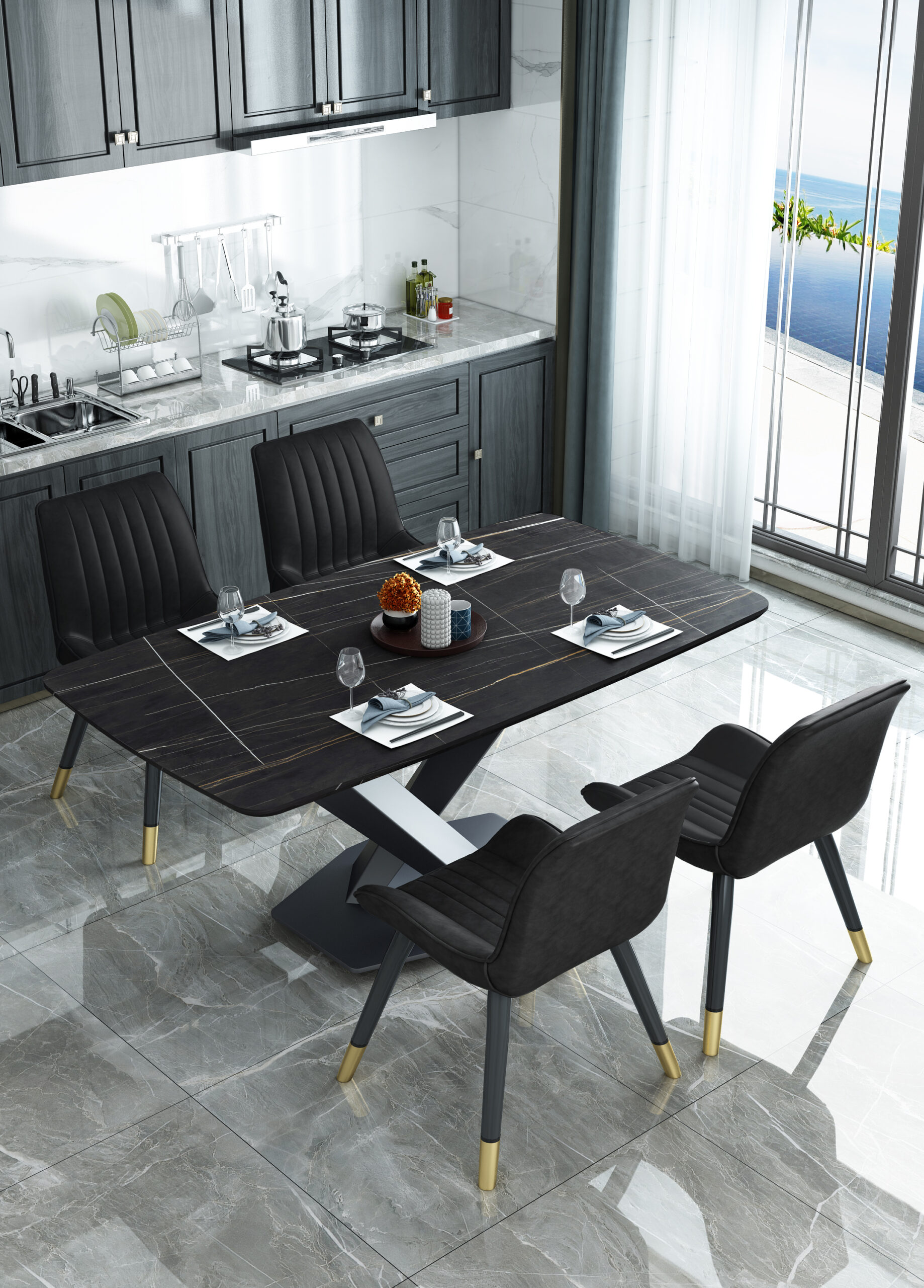 X2 Mmilo Brook Dining Chair - Black, X4 - Image 6