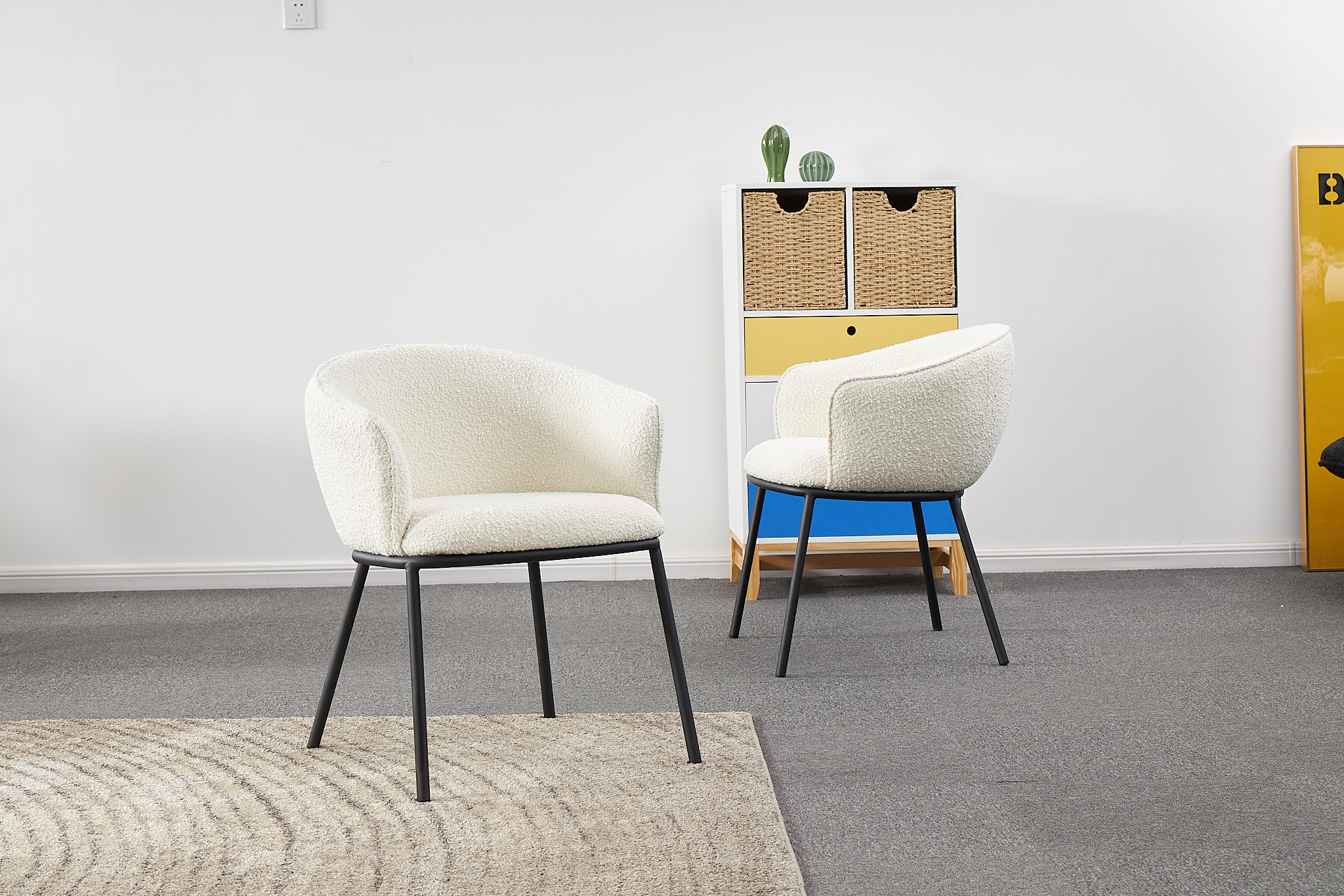 X1 Duke Boucle Grey Dining Chair - White, X1 - Image 10