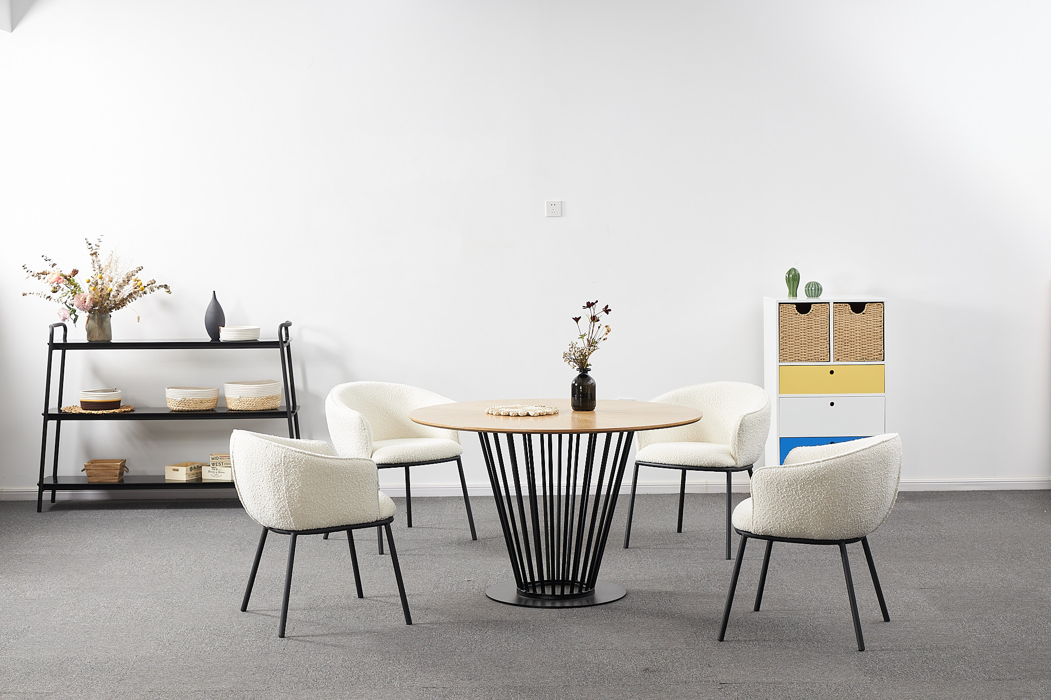 X1 Duke Boucle Grey Dining Chair - White, X1 - Image 12