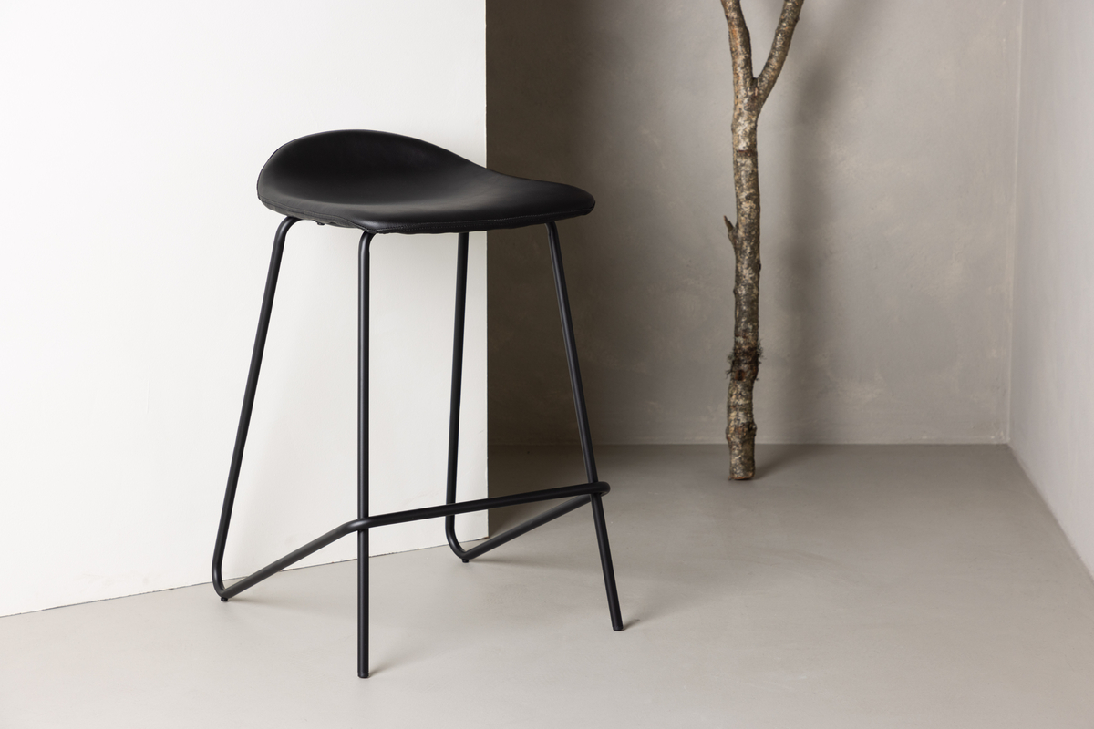 Grebbestad Bar Chair 2-pack Black Faux Leather